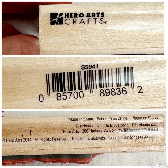 Hero Arts Crafts NWT Snowflake Wood Mounted Rubber Stamp - Picture 7 of 13